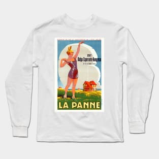 La Panne Belgium Vintage Poster 1926 Long Sleeve T-Shirt